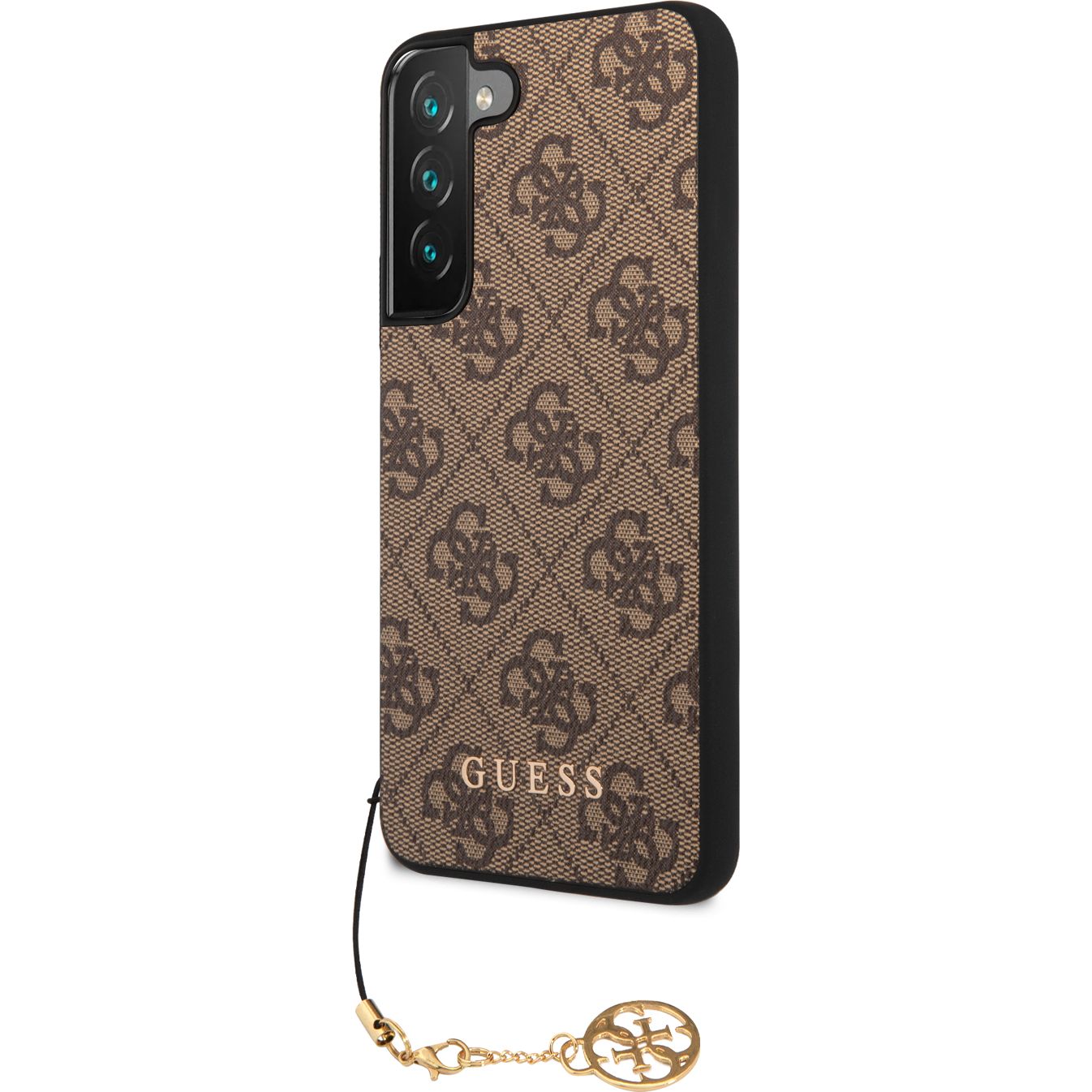 Etui Guess 4G Charms Collection do Galaxy S23, brązowe